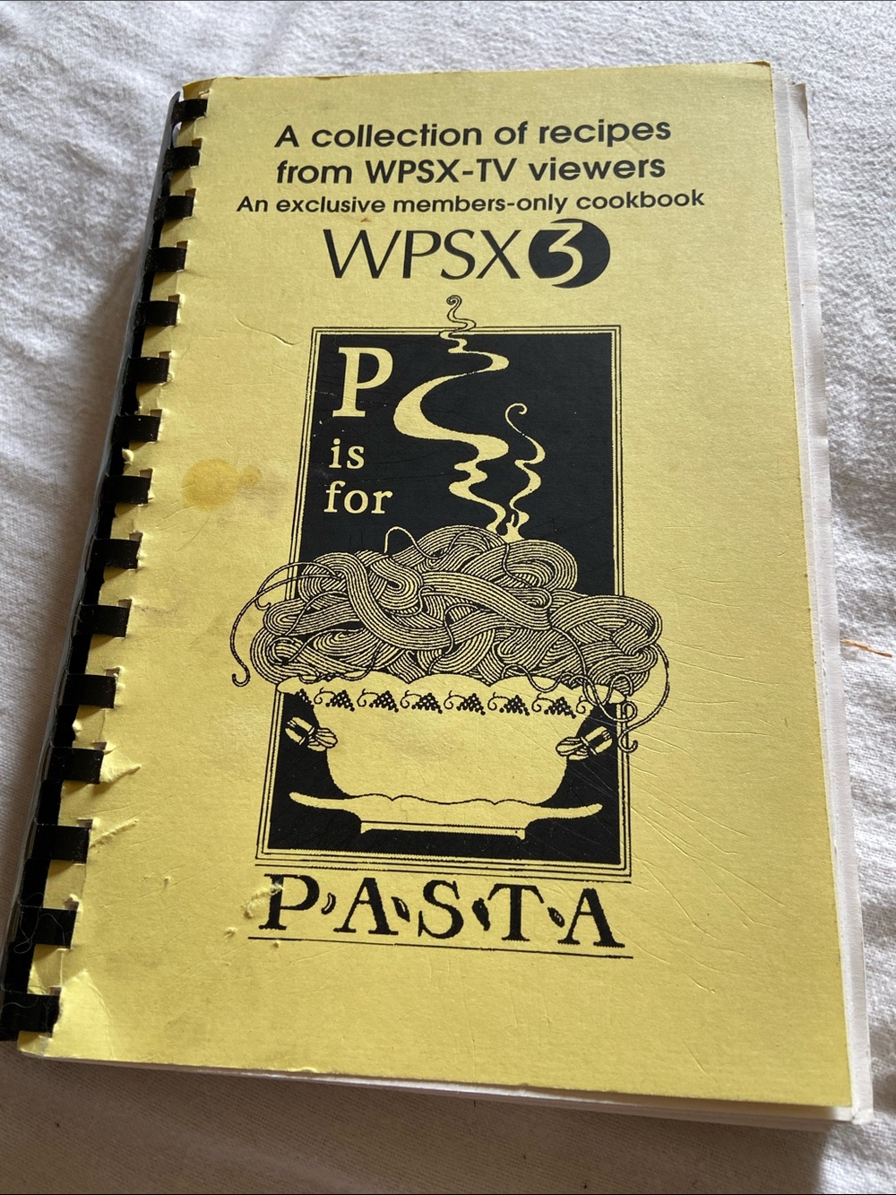 PBS State College Pennsylvania PA Penn State P for Pasta Yellow Spiral Cookbook